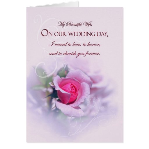 sentimental_wife_wedding_anniversary_pink_rose_card ...