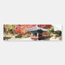 Seoul Autumn Japanese Garden Bumper Sticker