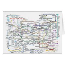 Seoul Subway Map Greeting Card