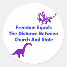 Separation of Church and State Round Sticker
