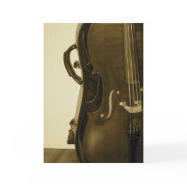 Sepia Cello greeting card