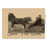 Sepia Driving Horse Save The Date Greeting Cards