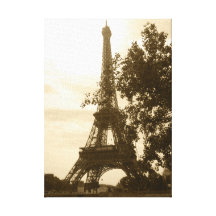 Sepia Eiffel Tower Canvas Print