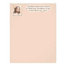 Sepia Jesus Art Bible Quote - Ephesians 3:21 Custom Letterhead
