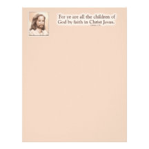 Sepia Jesus Art Bible Quote - Galatians 3:26 Letterhead Design