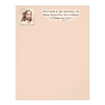 Sepia Jesus Art Bible Quote - Hebrews 11:1 Letterhead