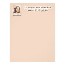 Sepia Jesus Art Bible Quote - John 14:27 Letterhead Design