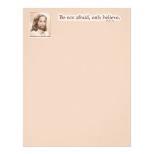 Sepia Jesus Art Bible Quote - Mark 5:36 Letterhead Design