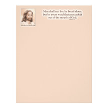 Sepia Jesus Art Bible Quote - Matthew 3:4 Letterhead Template