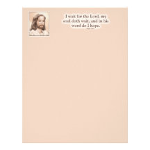 Sepia Jesus Art Bible Quote - Psalm 130:5 Customized Letterhead