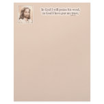 Sepia Jesus Art Bible Quote - Psalm 56:4 letterhead