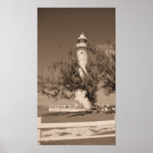 Sepia Lighthouse Photo Poster