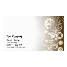 Sepia metallic gears business card templates
