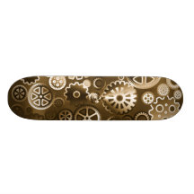 Sepia metallic gears custom skate board