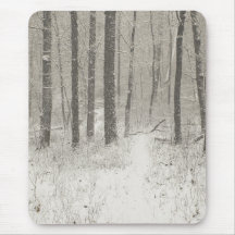 Sepia Snow Scene Mouse Pads