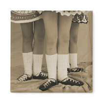 Sepia Soft Shoes Square Magnet
