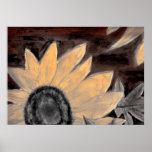 Sepia Sunflower oil painting fine modern art posters