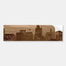 Sepia Tone New York City Bumper Stickers