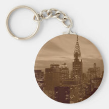 Sepia Tone New York City Keychains