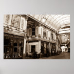 Sepia Toned image of Leadenhall Market London Print