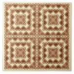 Sepia vintage look hearts mosaic style tiles