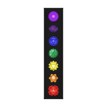 Sept chakras verticaux toiles tendues sur châssis