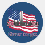 September 11 10 Year Anniversary Tshirt Round Sticker
