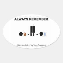 September 11 Remembrance Sticker (oval)