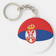 Serbia Fisheye Flag Keychain