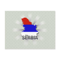 Serbia Flag Map 2.0 Postcards