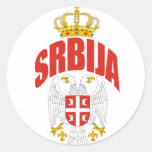 Serbia Latin Round Stickers