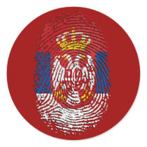 Serbian fingerprint DNA Serbia pride gifts Round Sticker