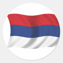 Serbian flag round sticker