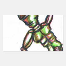 Serene Circus Robot Rectangular Stickers
