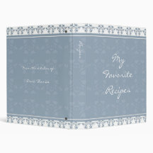Serene Damask Border Recipe Book Vinyl Binders
