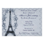 Serene Paris Grunge Bridal Shower Invitation