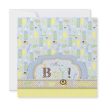 Serengeti Baby Invitation Square