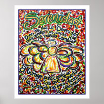 Serenity Prayer Angel Poster (White Edge)