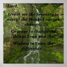 Serenity Prayer (cliff waterfall) Posters