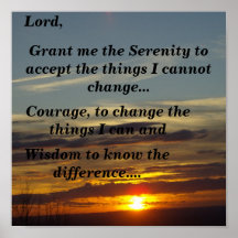 Serenity Prayer (sunset) Posters