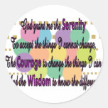 Serenity Prayer T-shirts and Gifts Round Stickers