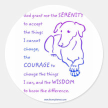 Serenity Prayer w/Dog stickers