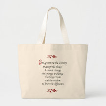 Serenity Prayer-with red flowers Canvas Bag