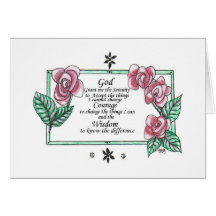 serenity Prayer with roses Greeting Card