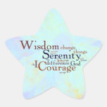 Serenity Prayer Wordle on abstract Star Sticker