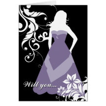 serez-vous ma demoiselle d'honneur ? : silhouette  carte