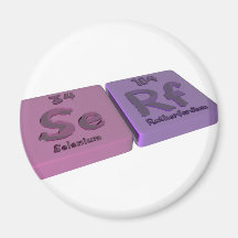 Serf as Se Selenium and Rf Rutherfordium Fridge Magnets