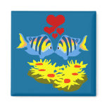 Sergeant Major fish kissing magnet