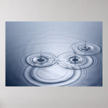 Series of droplets falling into sea print