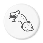 Serious Andean Condor Bird in Black and White magnets